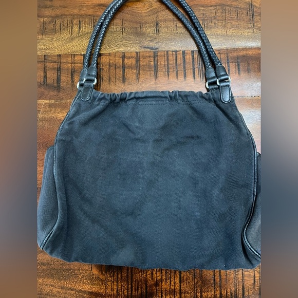 Brighton Black Floral Embroidered Canvas Shoulder Bag - Style U100986 - Picture 4 of 10